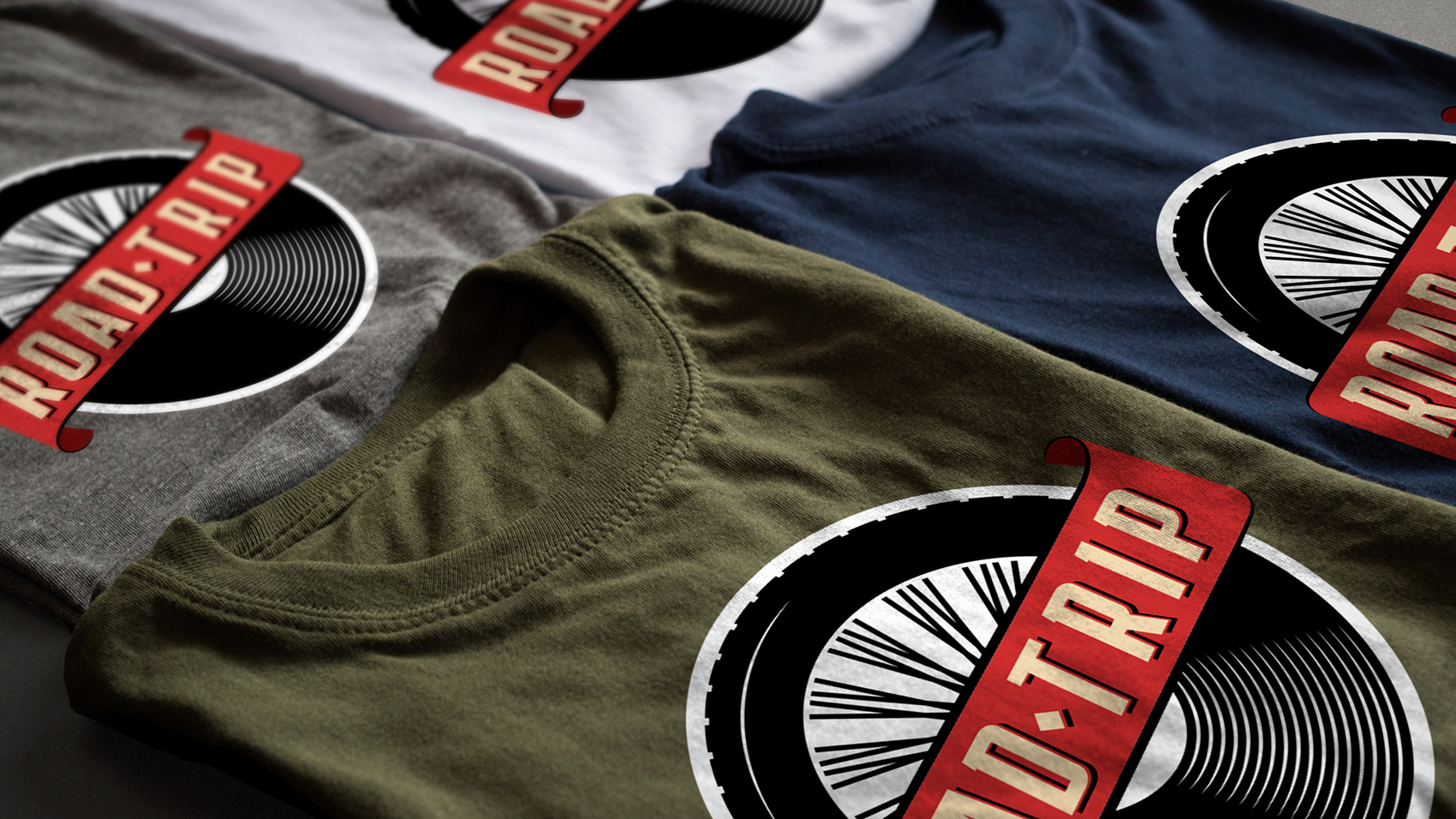 T-shirts met het logo van Road Trip Coverband.