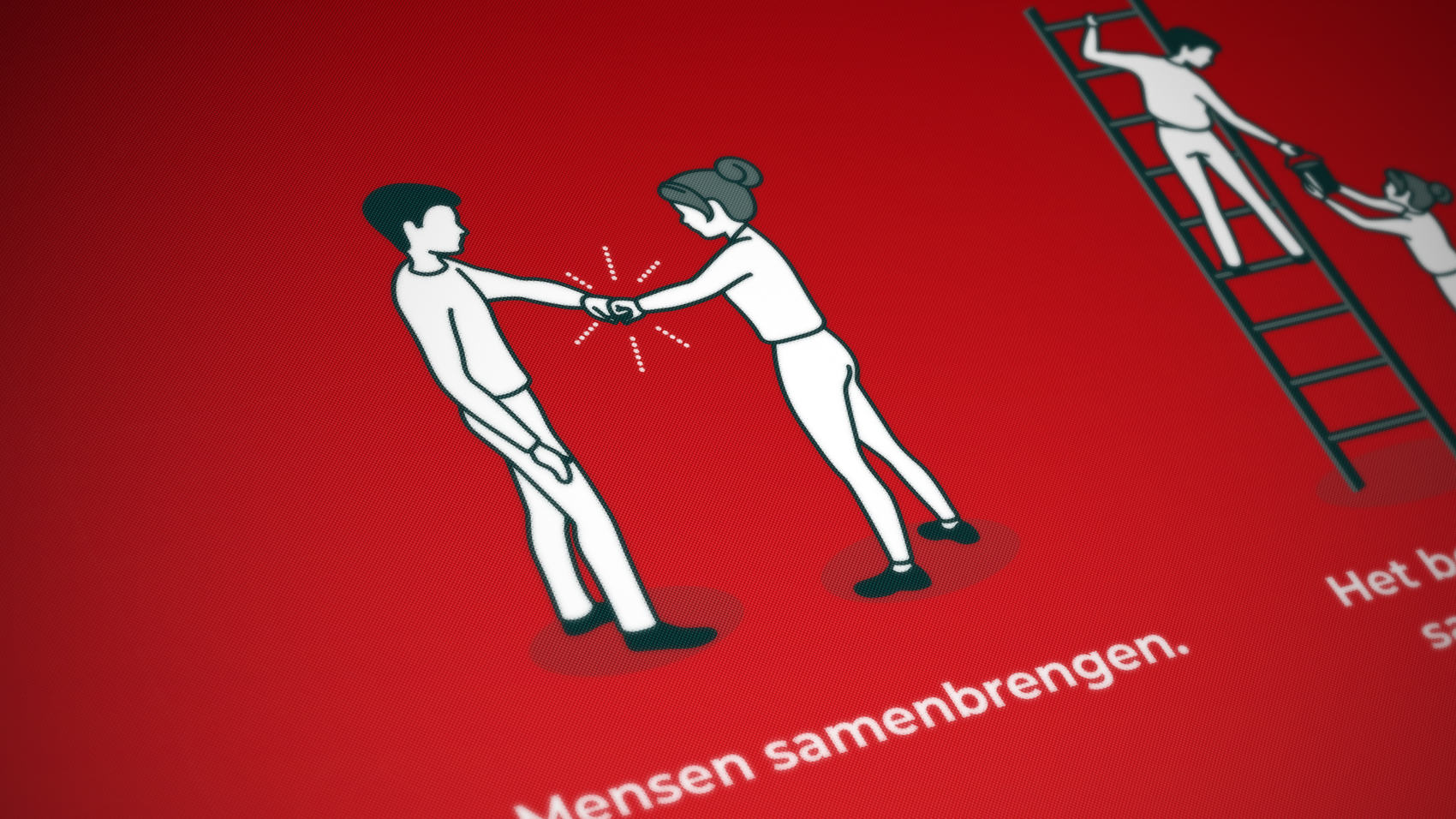 Een illustratie van een man en een vrouw die elkaar een boks geven.